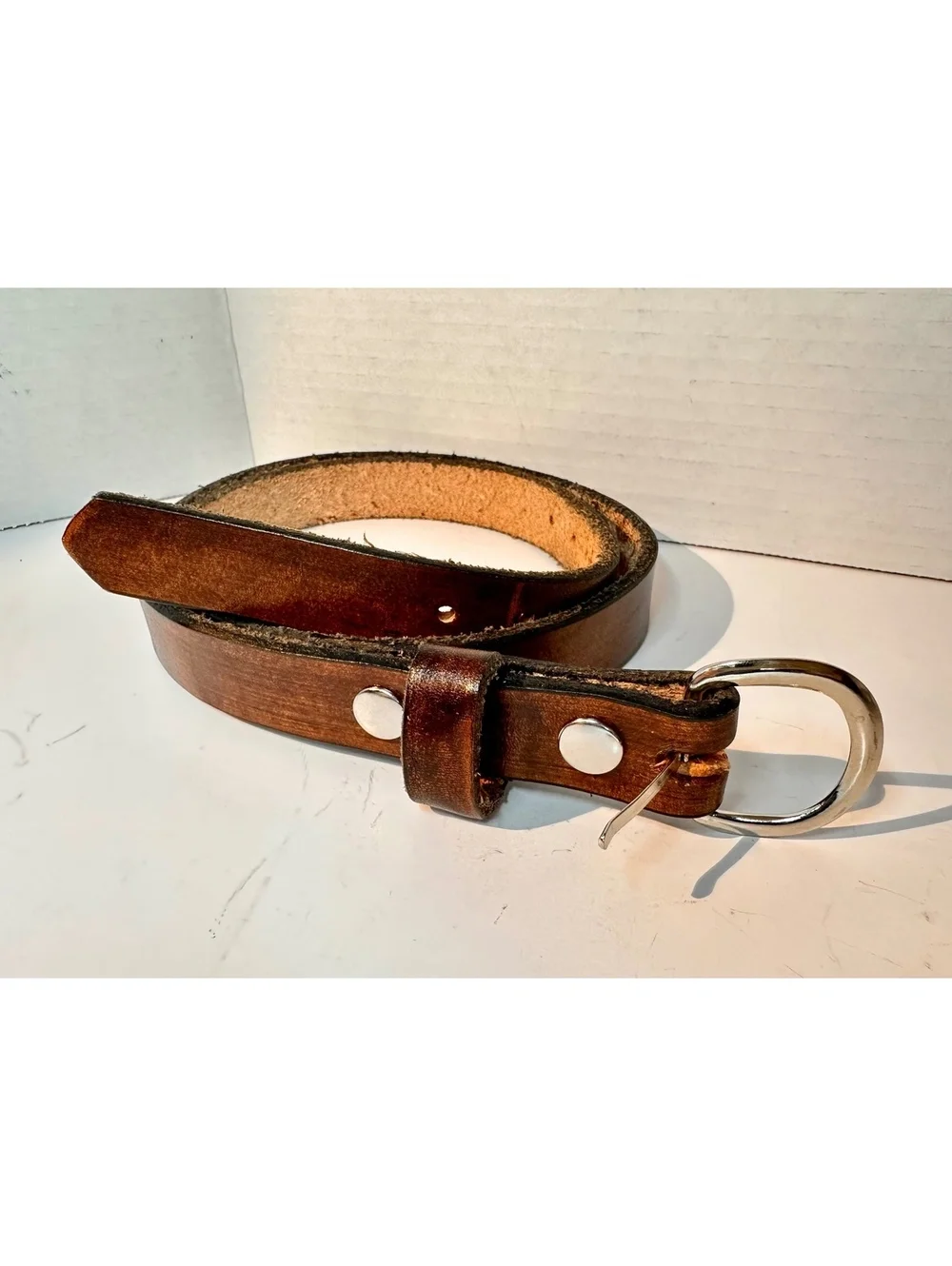 Handmade Rich Brown Thick Tandy Leather Craftsman Belt Size 36